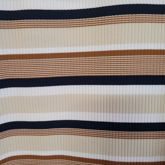 Vingage 1970s knit polo button- down dress, striped - Picture 6 of 6